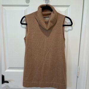 BCBG Max Azria 100% Merino Wool Open-Back Turtle Neck Top